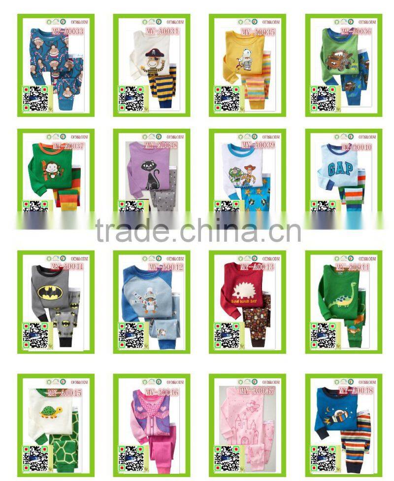 lovely cute walmart girl's cotton parallel pajamas MY-A0060