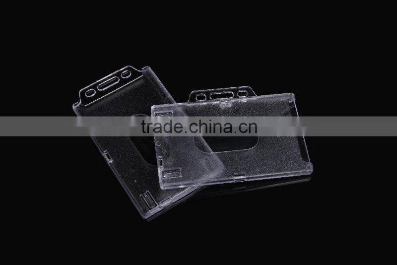Hard Plastic Transparent Horizontal Clear id Badge card holder cover