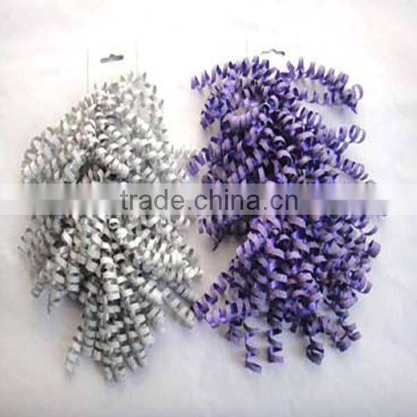 decoration gift and celebration party ribbon bow in 12cm*12 lips iridescent pp metallic curly ribbon bow