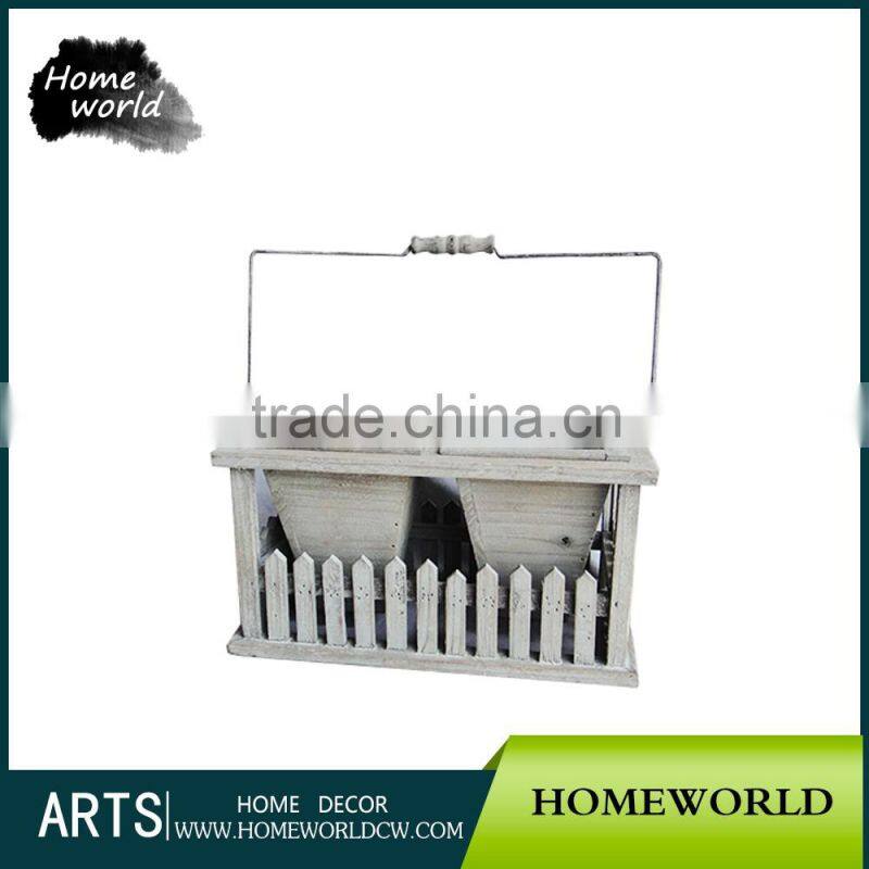 S/3 New Arrival Delicate Terracotta Wood Garden Rectangular Planter Box