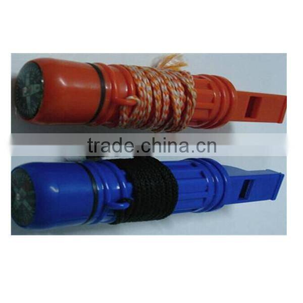 outdoor survival kits gears with Whistle;Compass;Flint;Mirror;Storage tank 5in1