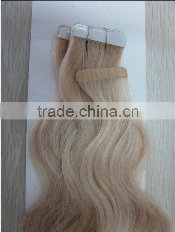 18" remy straight skin hair tape hair extensions tape weft PU weaving remy human hair pu skin weft
