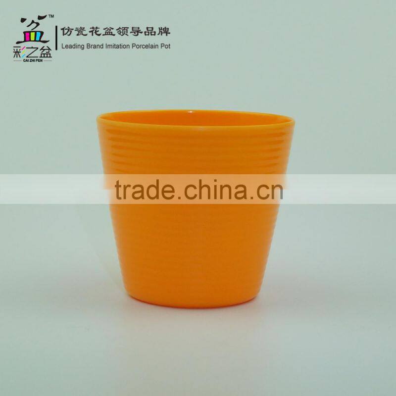 Hotsale colorful garden flower pot Wholesale MX1202-2 Fine lines Melamine flower pot