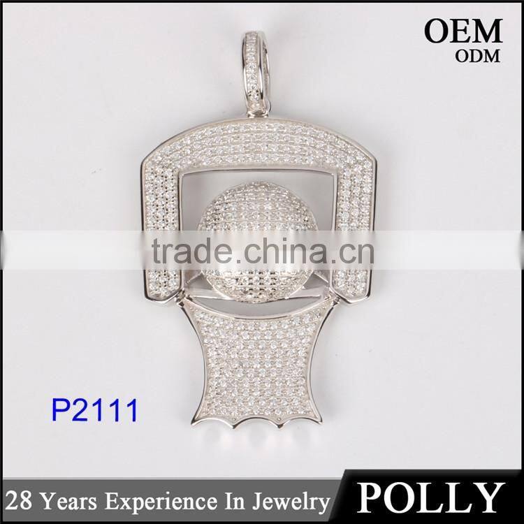 DLY 2016 Latest fashion hip hop jewelry 925 sterling silver charms pendant for boyfriend