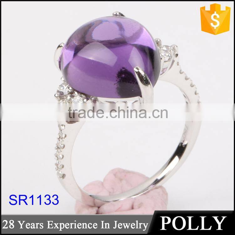 OEM solid lapis prong set center 18k white gold 750 ring jewelry