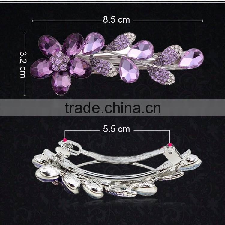 Fashion rhinestone hair clip ,spring clip hair accessories, hair hair clip hairpin