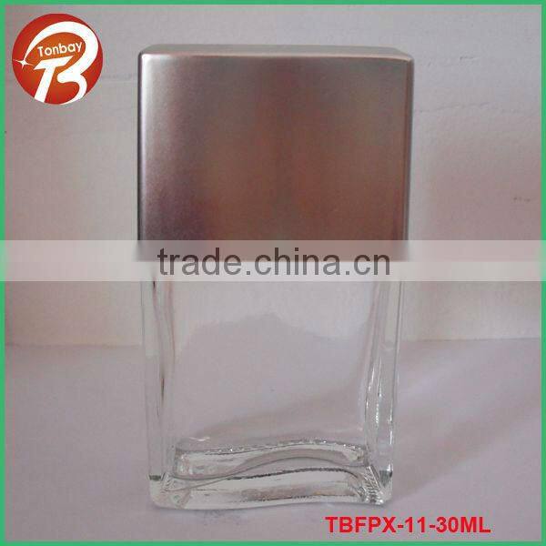 EMPTY 50ml RECTANGULAR PERFUME BOTTLE WITH UV SHOULDER PS CAPTBFPX-22