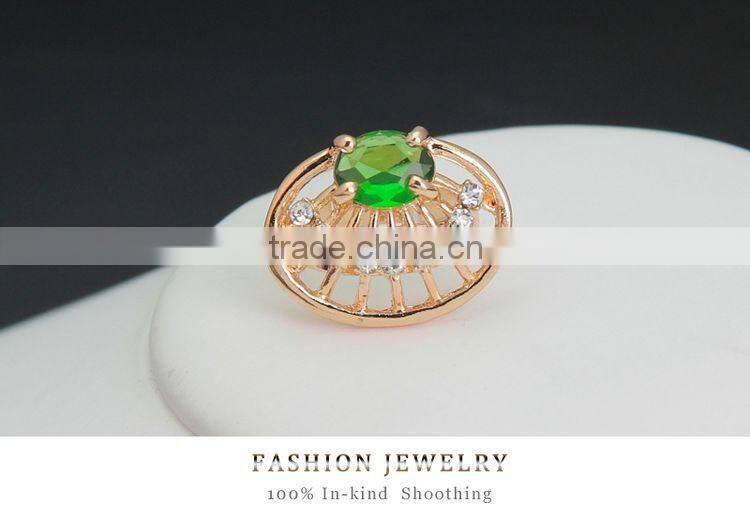 Top Hot Sale Women 18k Gold Plated Jewelry Sets Beautiful Luck Green Trendy Necklace Bracelet Earrings Ring Good Jewelry