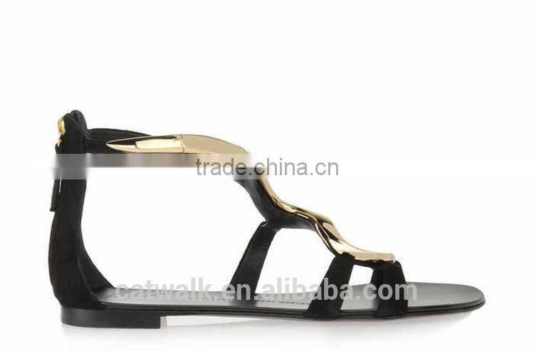 Fashion design sandals shoes comfortable black color shoes women shoes flats