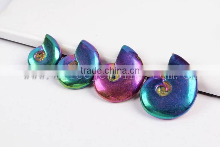Top selling products natural rare ammonite fossils cabochon pendant charm