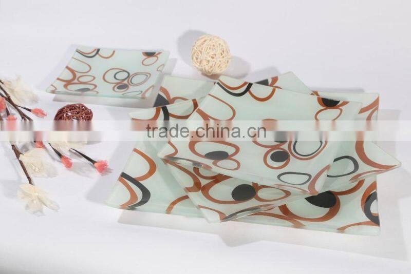 Advertising gift Customized tempered glass vegetables plate