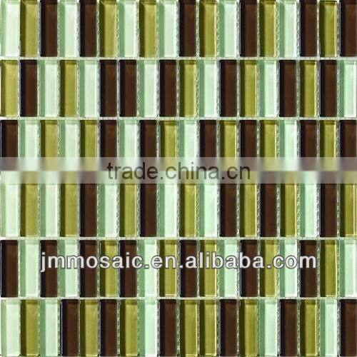 15x48mm Crystal Glass Mosaic-Green Color, Cheap Price Crystal Glass Mosaic