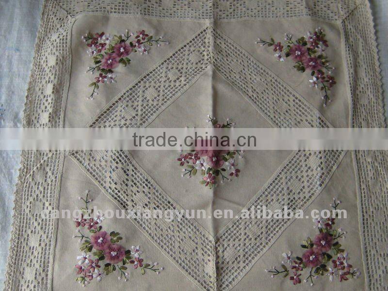 floral lace print linen embroidery rectangle tablecloth