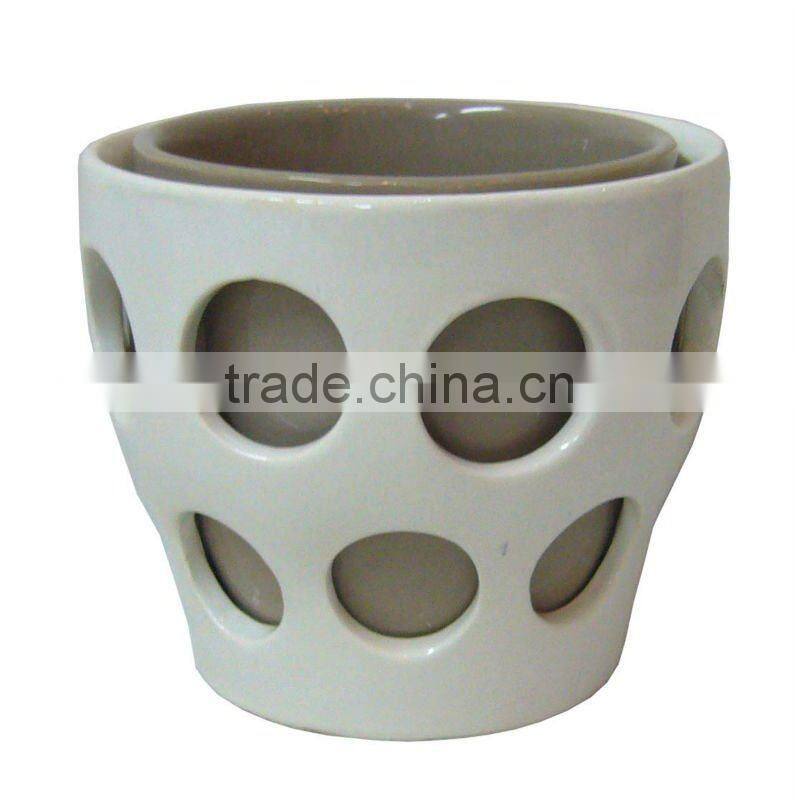 indoor ceramic vase set pot with butterfly beauty design