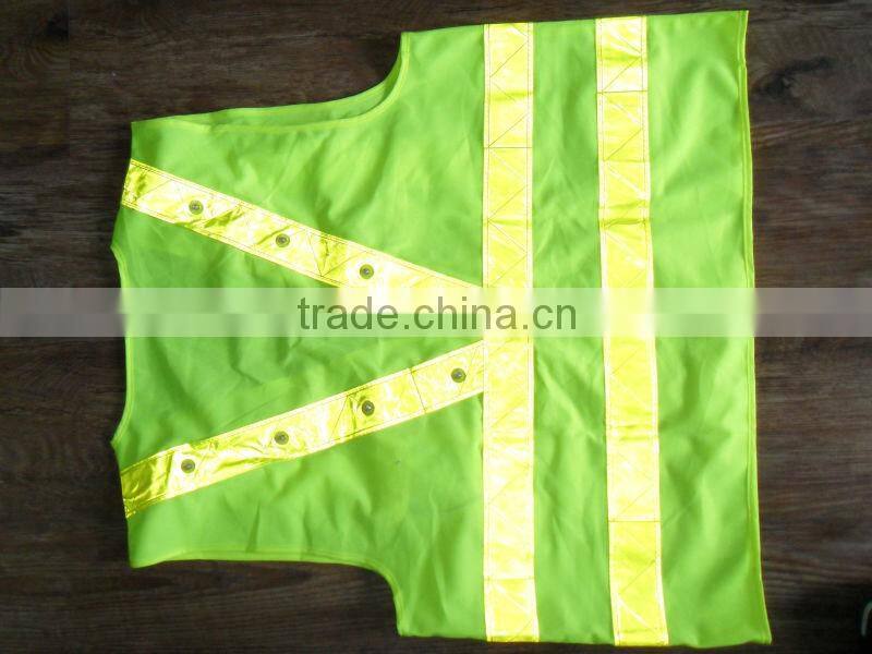 Summer construction high visible yellow safety reflective jacket
