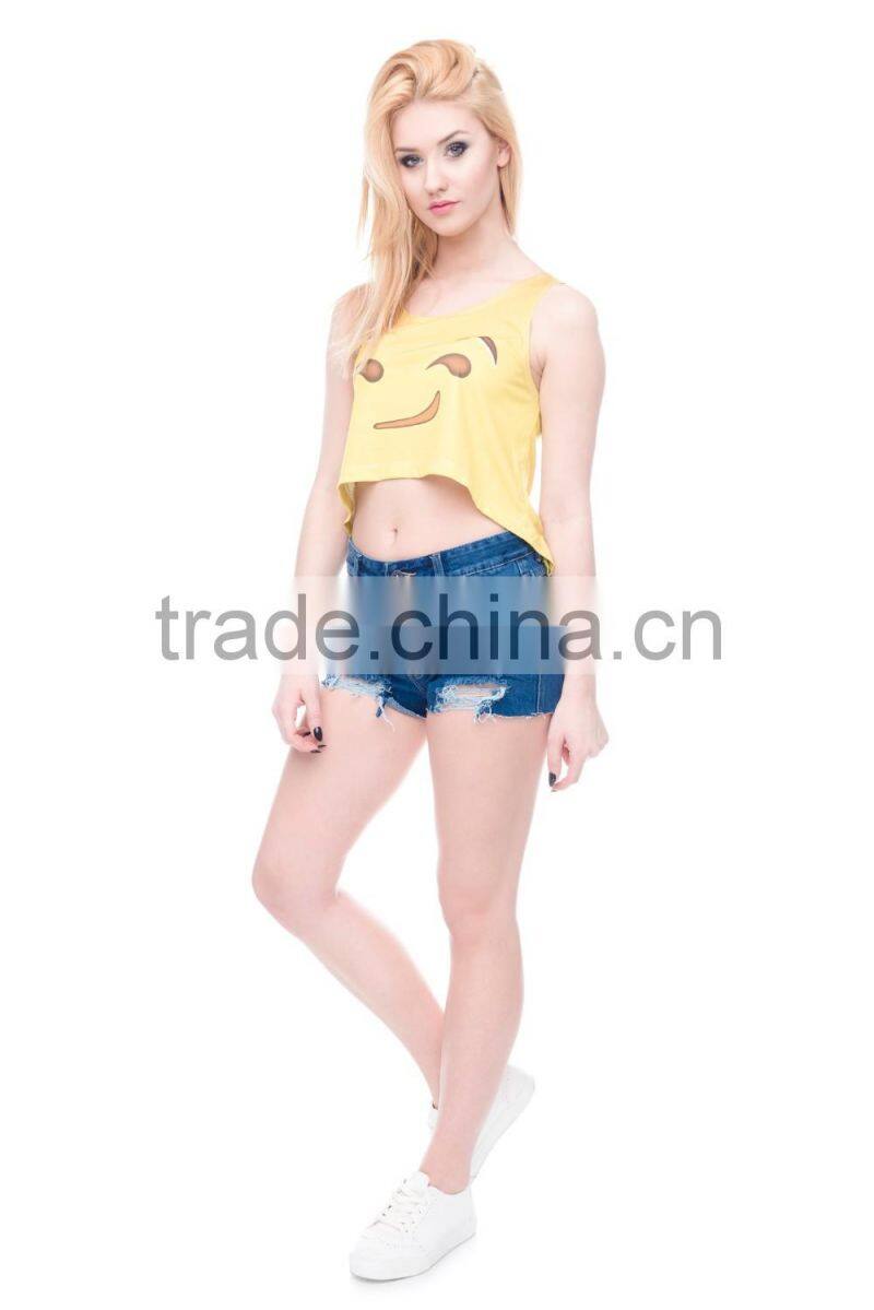 Factory Wholesale Women Top Polyester 3D Fullprint Sexy Woman Crop Top