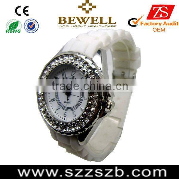 Fashion white silicone watch ,new silicon watch, 43mm waterproof watches silicone