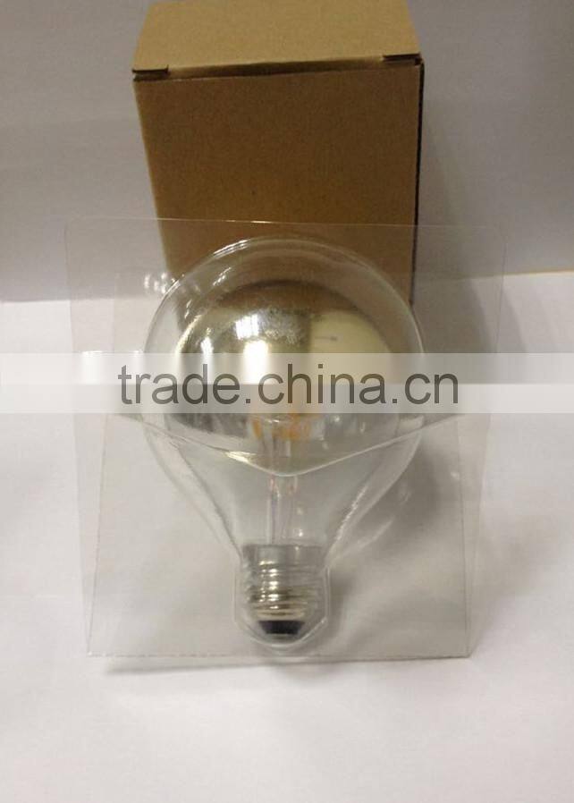 dimmer G95/G80/G125 LED filament bulb globe light lamp half golden mirror/chrome reflector warm white E26 120V