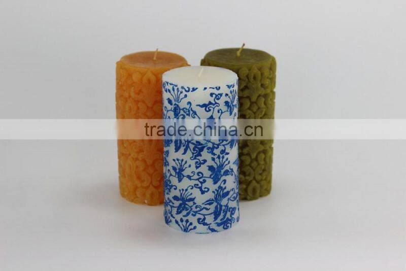 Custom cheap engraved paraffin candle for decoration wholesale