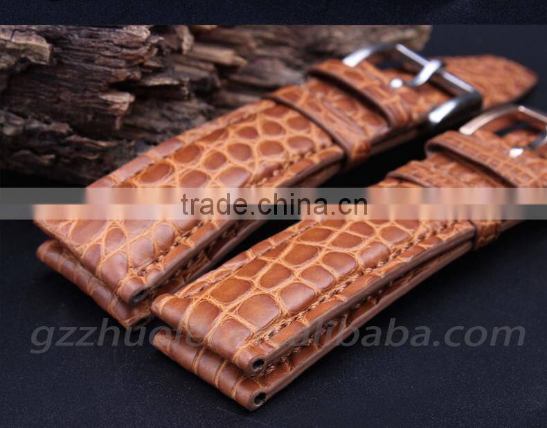 Customized 20mm 21|mm 22mm high quality genuine alligator leather Watch Strap wholesale 3PCS