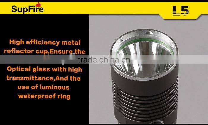 Hot sale high quality SupFire L5 aluminum waterproof high power rechargeable led flashlight