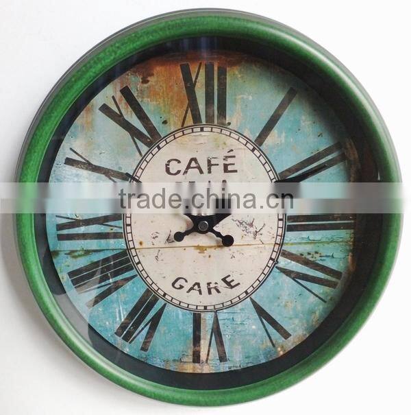 Dia 29 cm Rustic Round Metal Wall Clock
