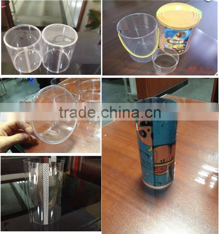 Automatic pet pvc transparent china plastic cylinder producing machine