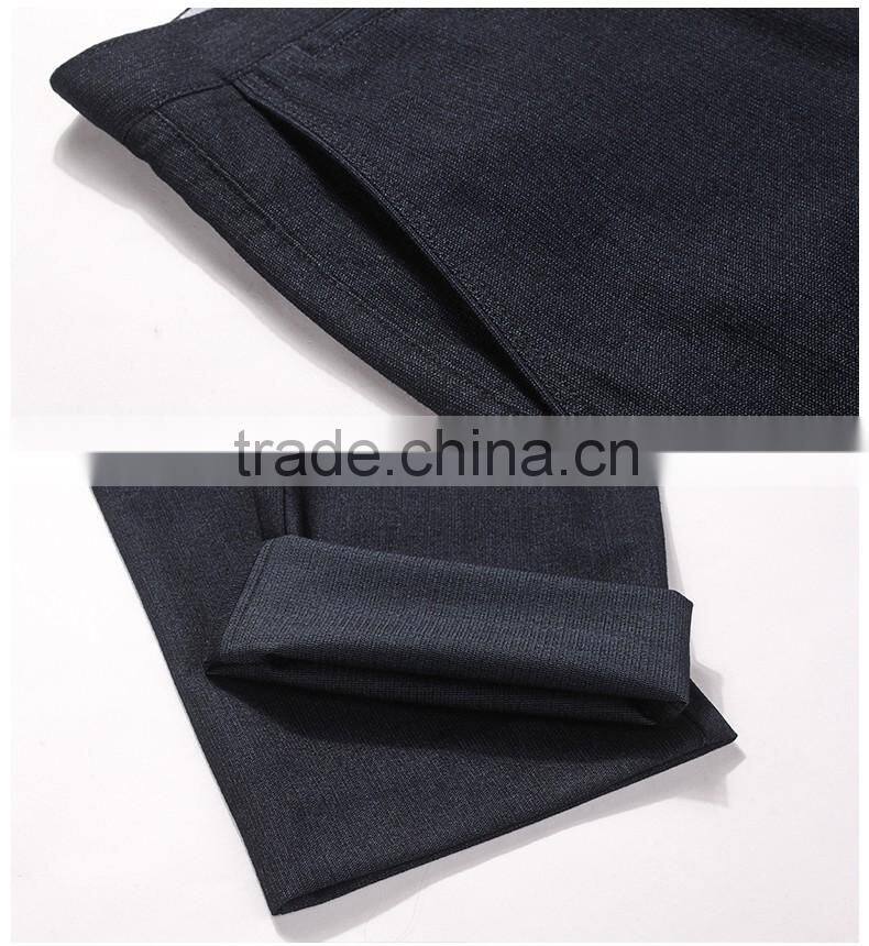 Navy color cotton polyester spandex casual pants stretch twill mens pants with jet pockets