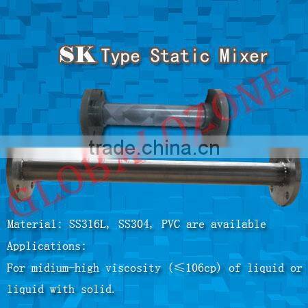 Flange or thread connection PVC/stainless steel static mixer