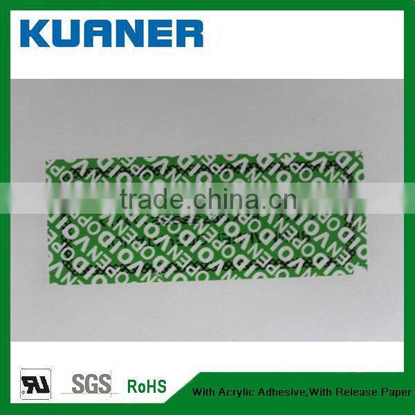 Custom VOID adhesive Tape materials of PET