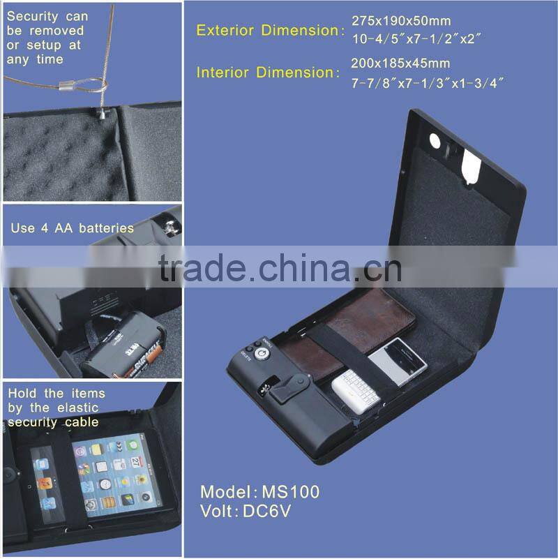 Wholesale- MS100 Biometric Fingerprint safe lock box