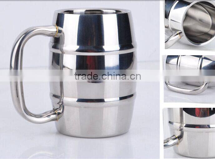 Double Wall Stainless Steel Barrel Mug of 16oz