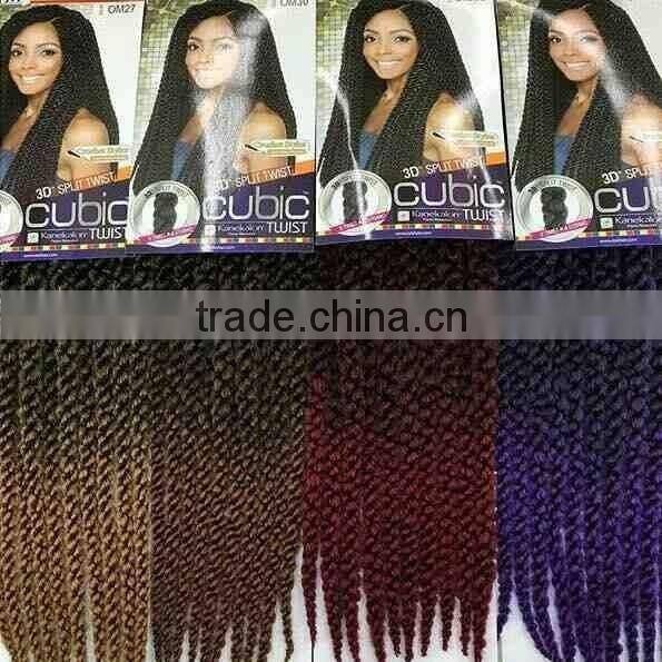 High quality free modeling synthetic hair 24inch 120g cubic twist senegalese twist braid