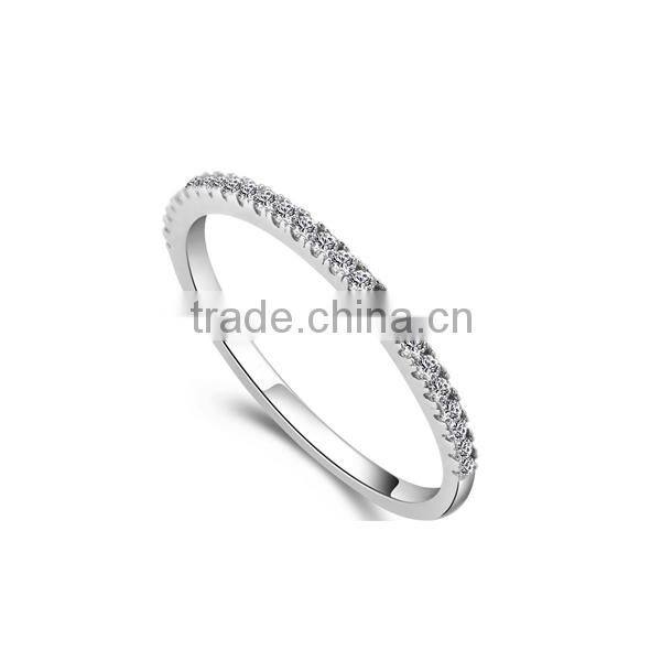 Bright Birthstone Colorful Cubic Zircon Encircle Band Silver Ring