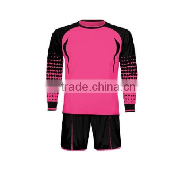 2016 latest design padded elbow goalkeeper uniforms