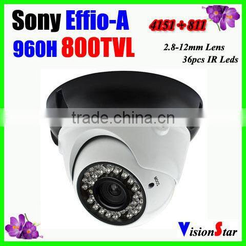 New hidden surveillance camera 30pcs ir leds varifocal lens 2.8-12mm sony 800tvl ccd sensor dome ir cctv camera