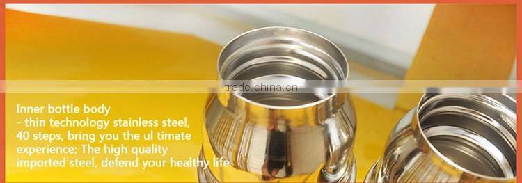 Wholesale Promotional double wall insulated vacuum stainless steel water bottle with portable rope