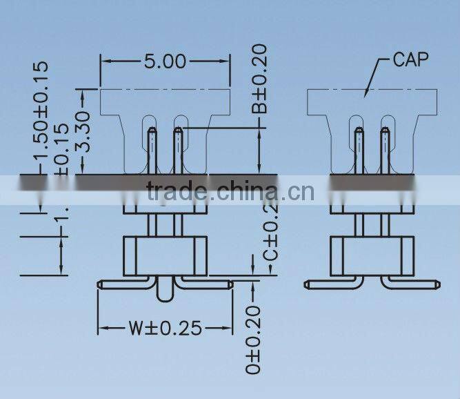 1.0mm Pitch Double Row Double Insulator Pin Header SMT Type Insulator Height=1.5