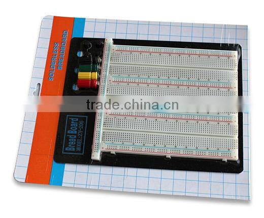 2014 hot sell white ABS metal reed 2390 tie-point testing breadboard universal circuit board
