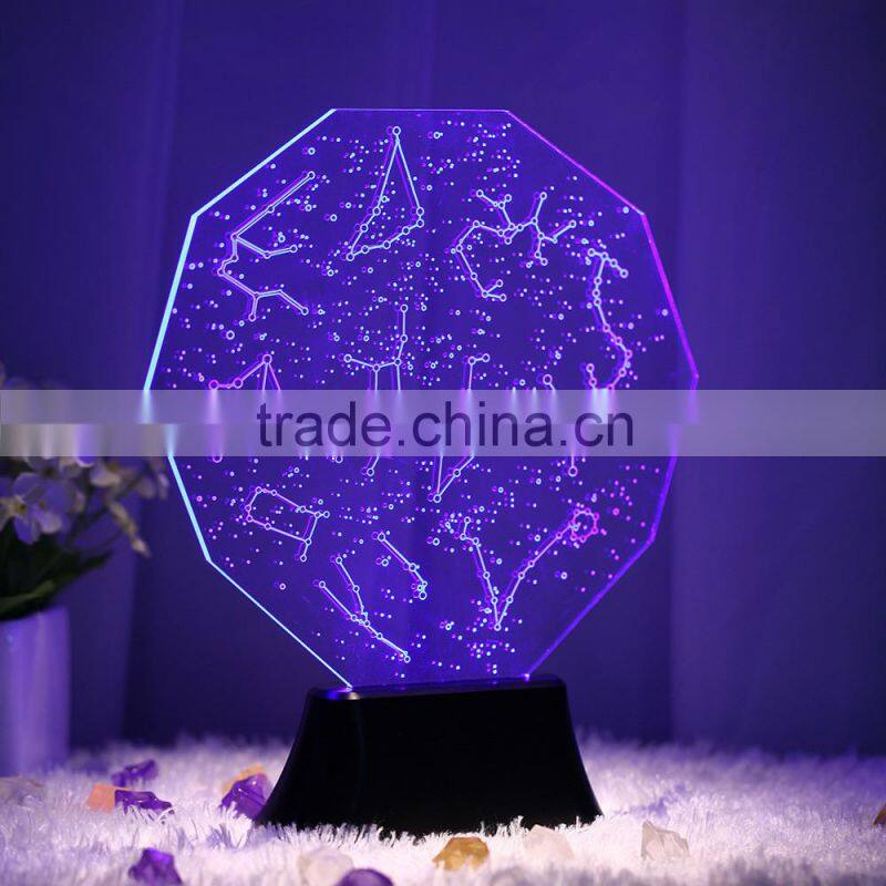 telesthesia acrylic + 3d optical illusions led rectangle lighted display base multi color changing night light lamp