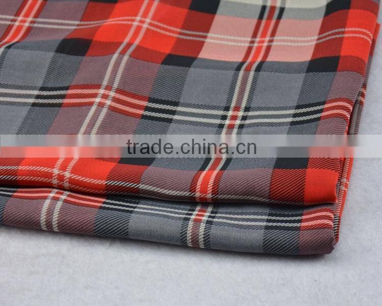 Jiufan Textile Printed Checks Chiffon 100% Polyester Woven Fabric For Skirt