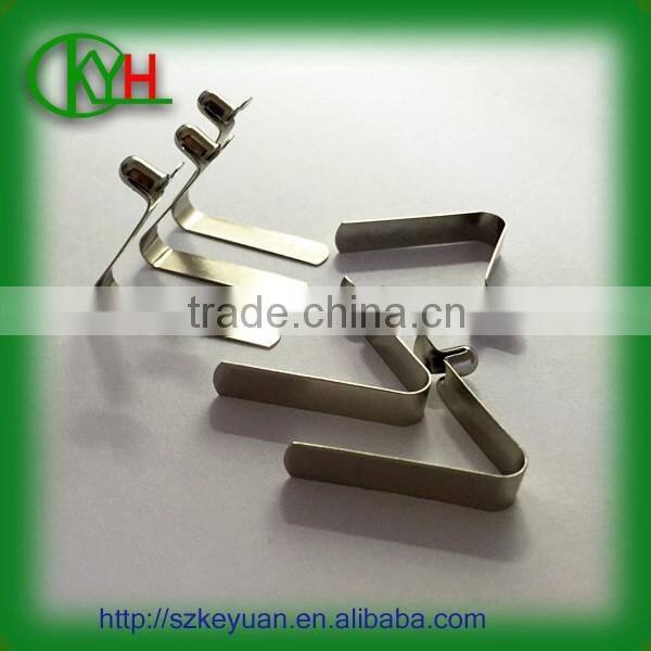 OEM nickel plated small tube push button spring clips