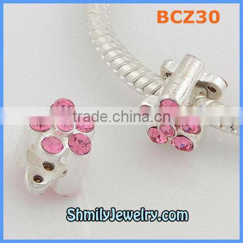Wholesale 925 Sterling Silver Crystal Spacer Beads BCZ27A
