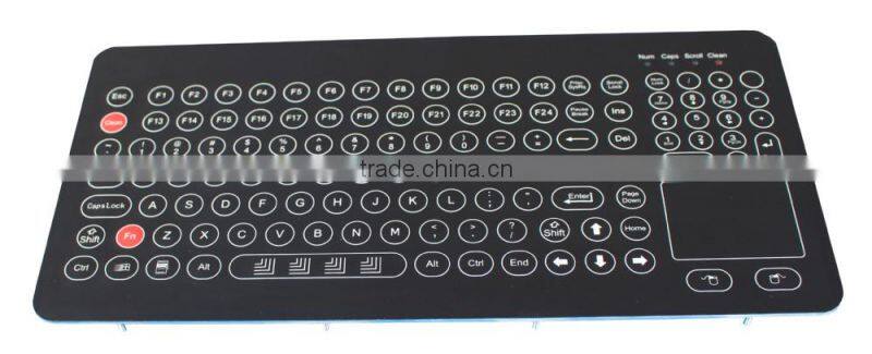 Washable industrial medical membrane keyboard with optical trackball