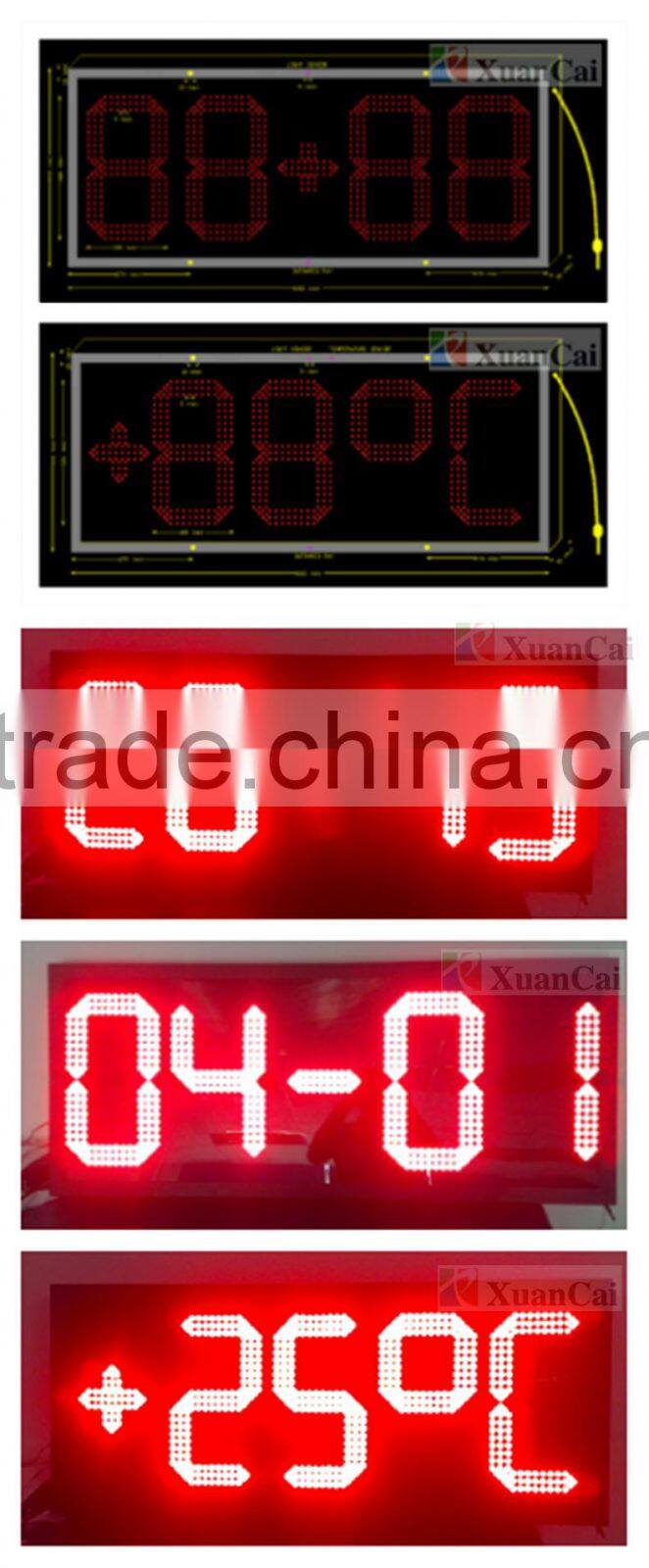 8"10" 12"16"18"20"24"inch Outdoor LED petrol gas price station /7 segment digits LEDTime Temperature display sign