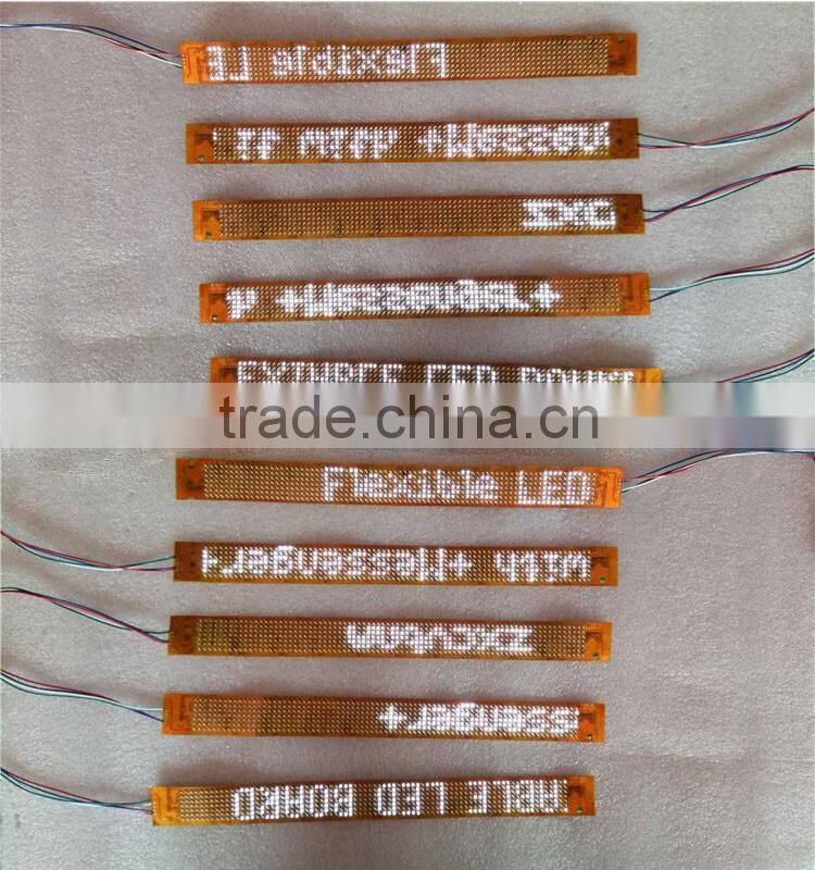 white color P3-12x48dot flexible programmable led scrolling sign with smartphone Bluetooth control