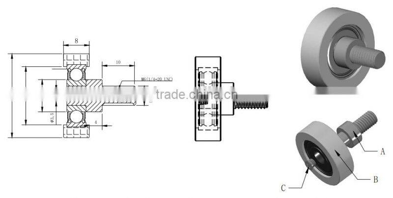 China good quality cheap plastic 626zz hanging drawer slide