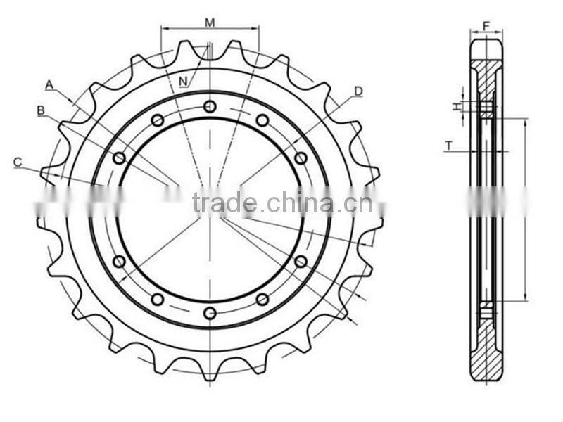 Undercarriage Parts for bulldozer sprocket segment teeth D3C