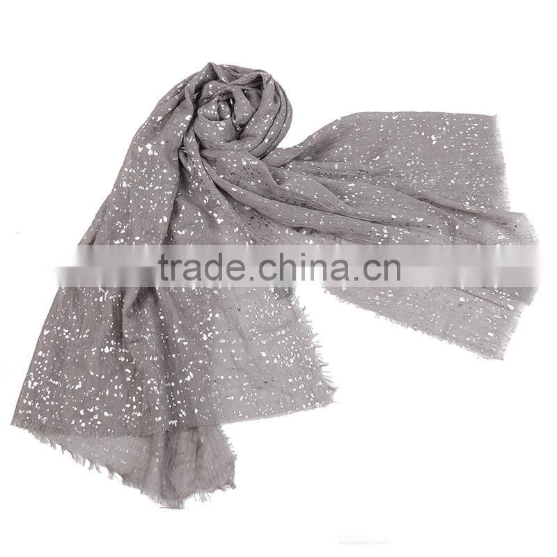 2015 Fashinable Plain silver spot TR Hot Sale Whole Sale TR fabric Scarf