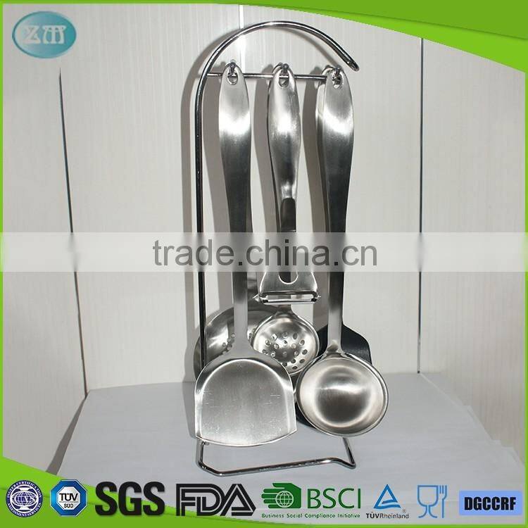 Classic 6 Pcs Stainless Steel Kitchen Utensils With Shelf